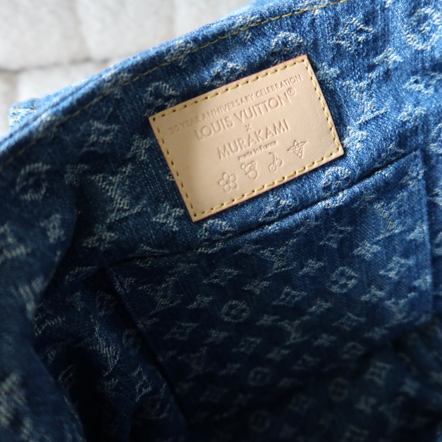 LOUIS VUITTON Murakami Cherries Denim Venice Backpack NM
