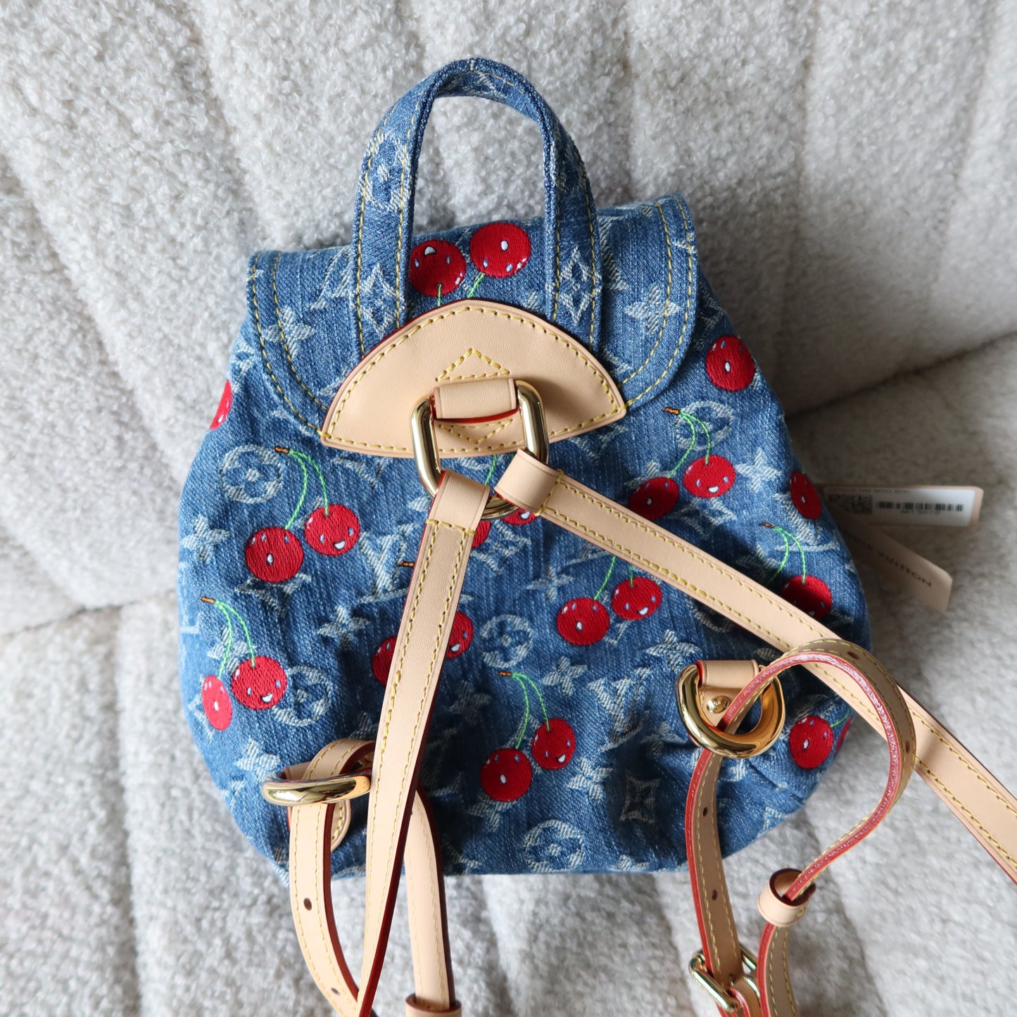 LOUIS VUITTON Murakami Cherries Denim Venice Backpack NM