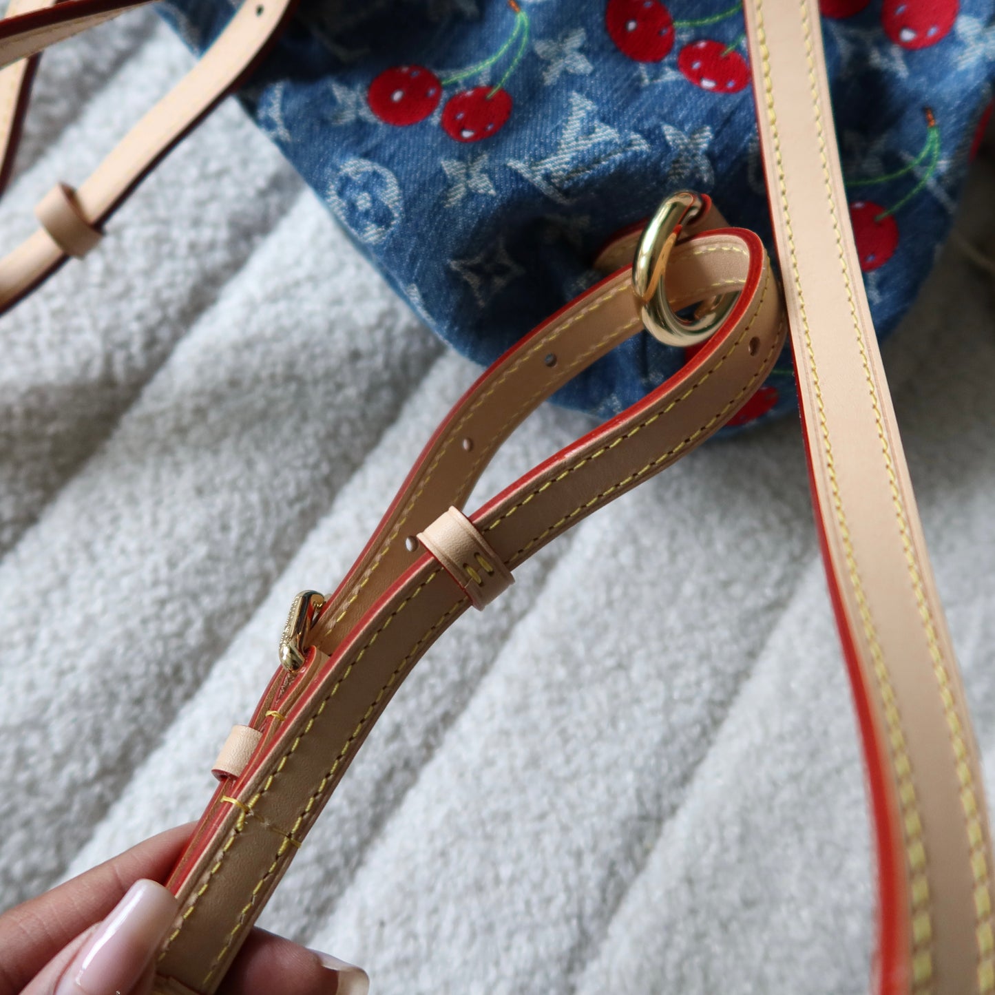 LOUIS VUITTON Murakami Cherries Denim Venice Backpack NM