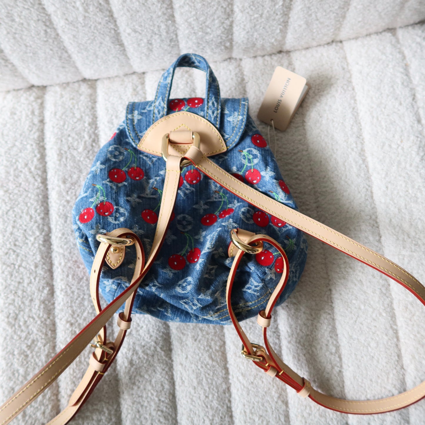 LOUIS VUITTON Murakami Cherries Denim Venice Backpack NM