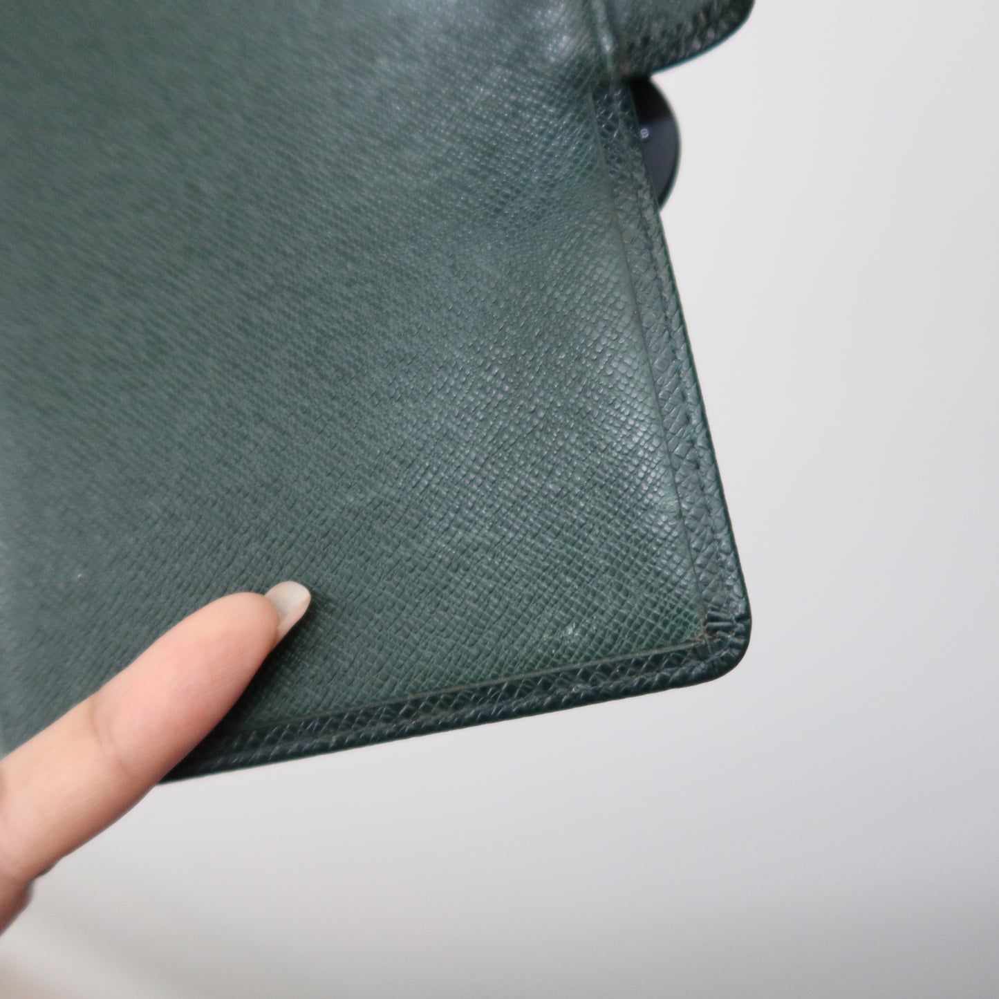 LOUIS VUITTON Taiga Leather Green Agenda MM