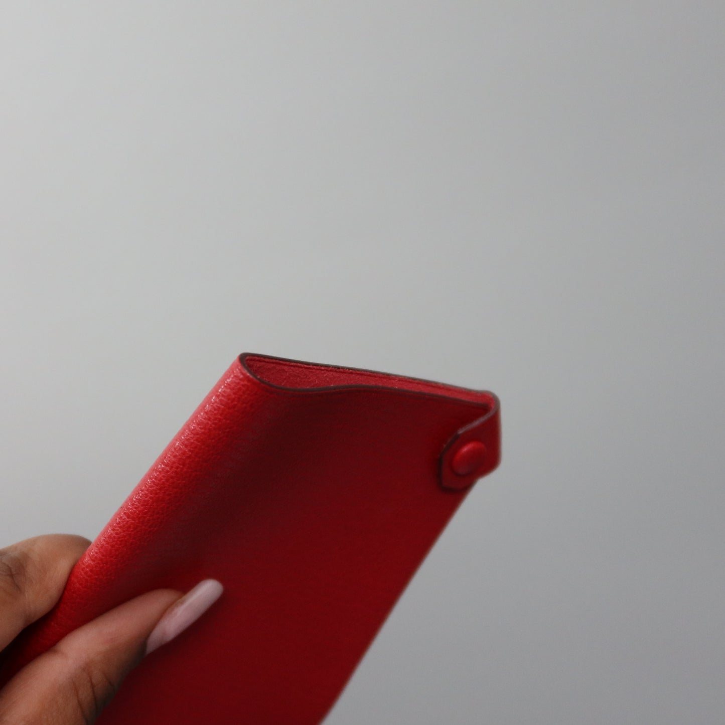 HERMES Tarmac Passport Holder Red