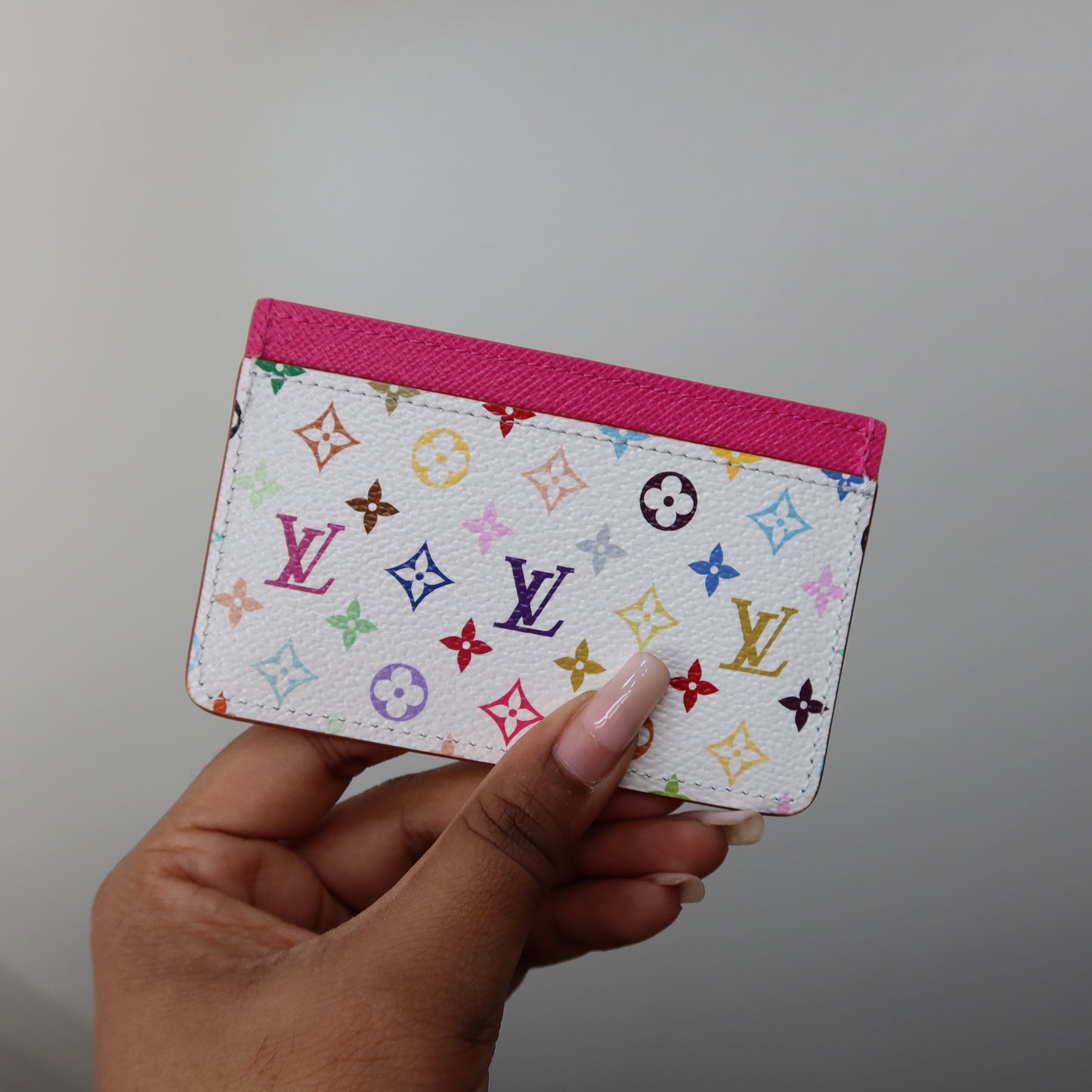 LOUIS VUITTON Murakami 2025 Anniversary White Multicolor Card Case