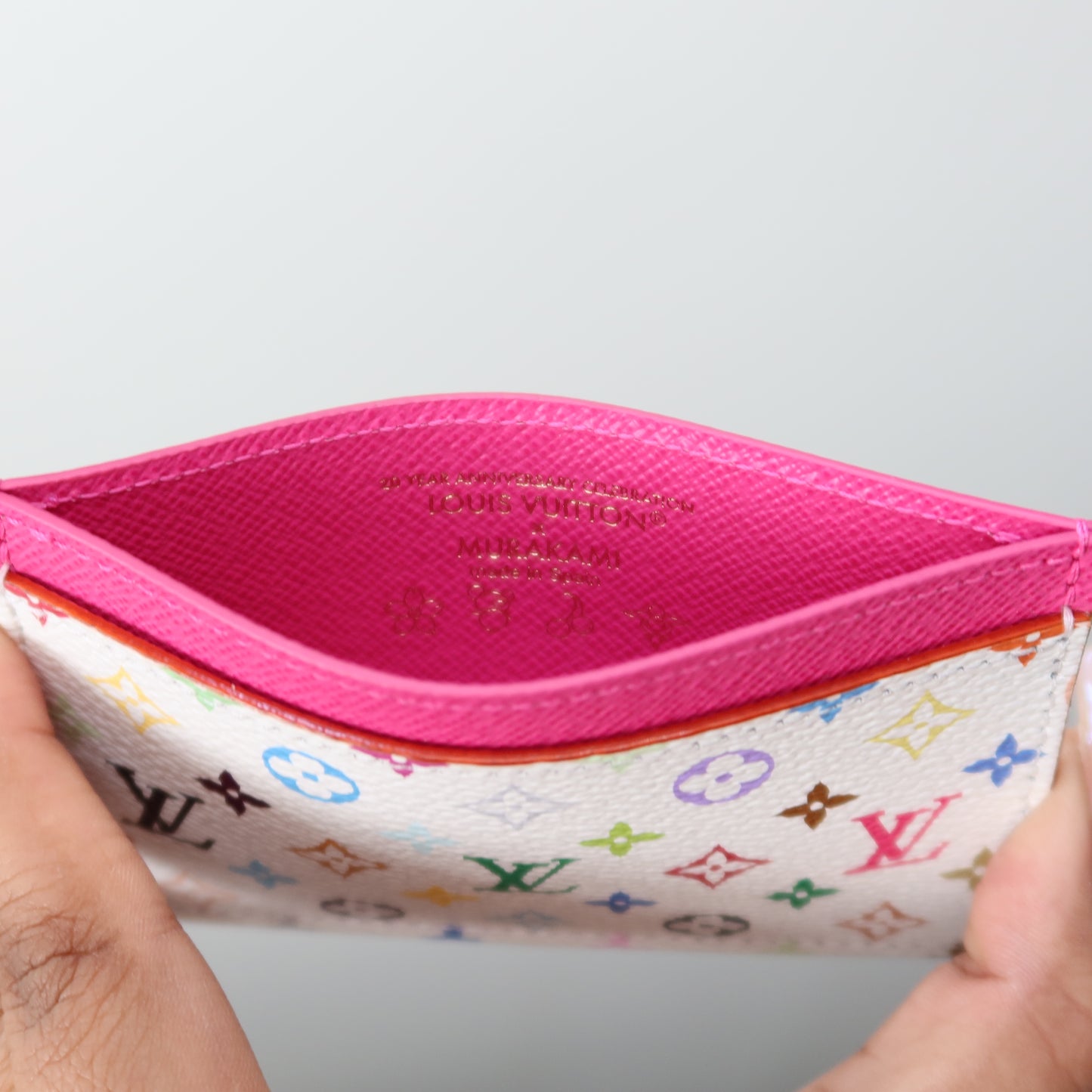 LOUIS VUITTON Murakami 2025 Anniversary White Multicolor Card Case