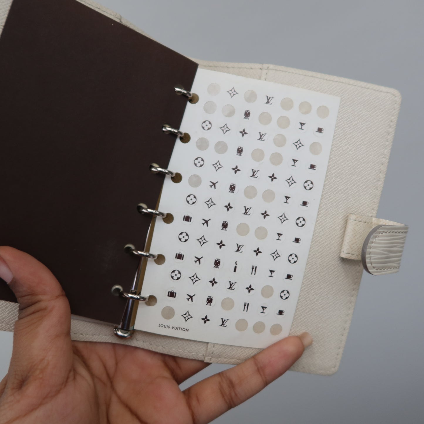 LOUIS VUITTON Cream Epi Leather Agenda MM
