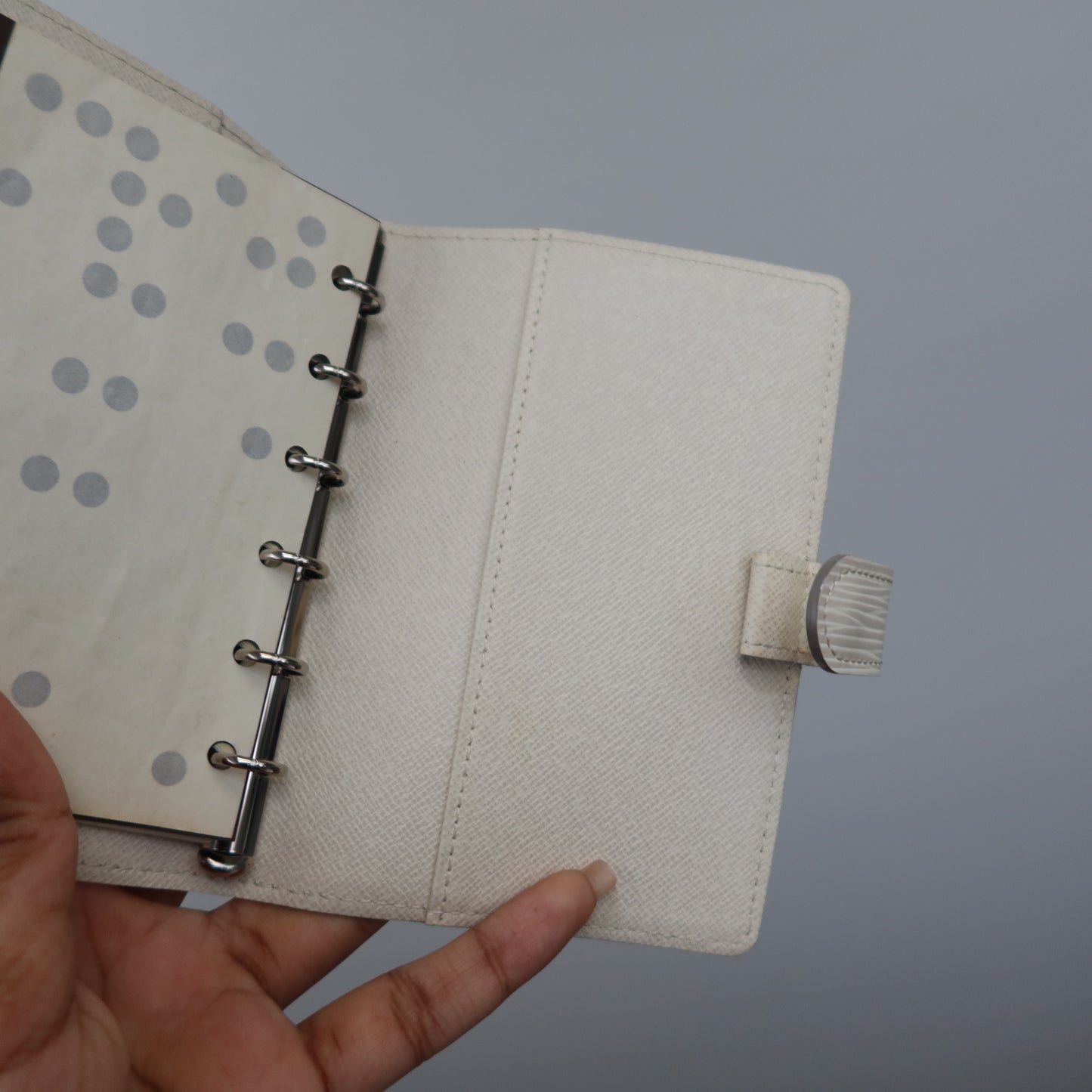 LOUIS VUITTON Cream Epi Leather Agenda MM