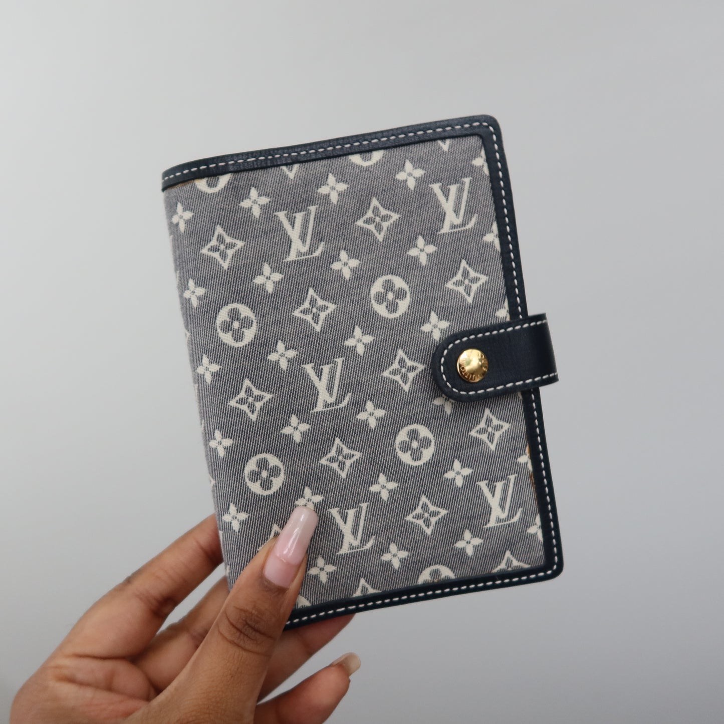 LOUIS VUITTON Mini Lin Navy Agenda MM