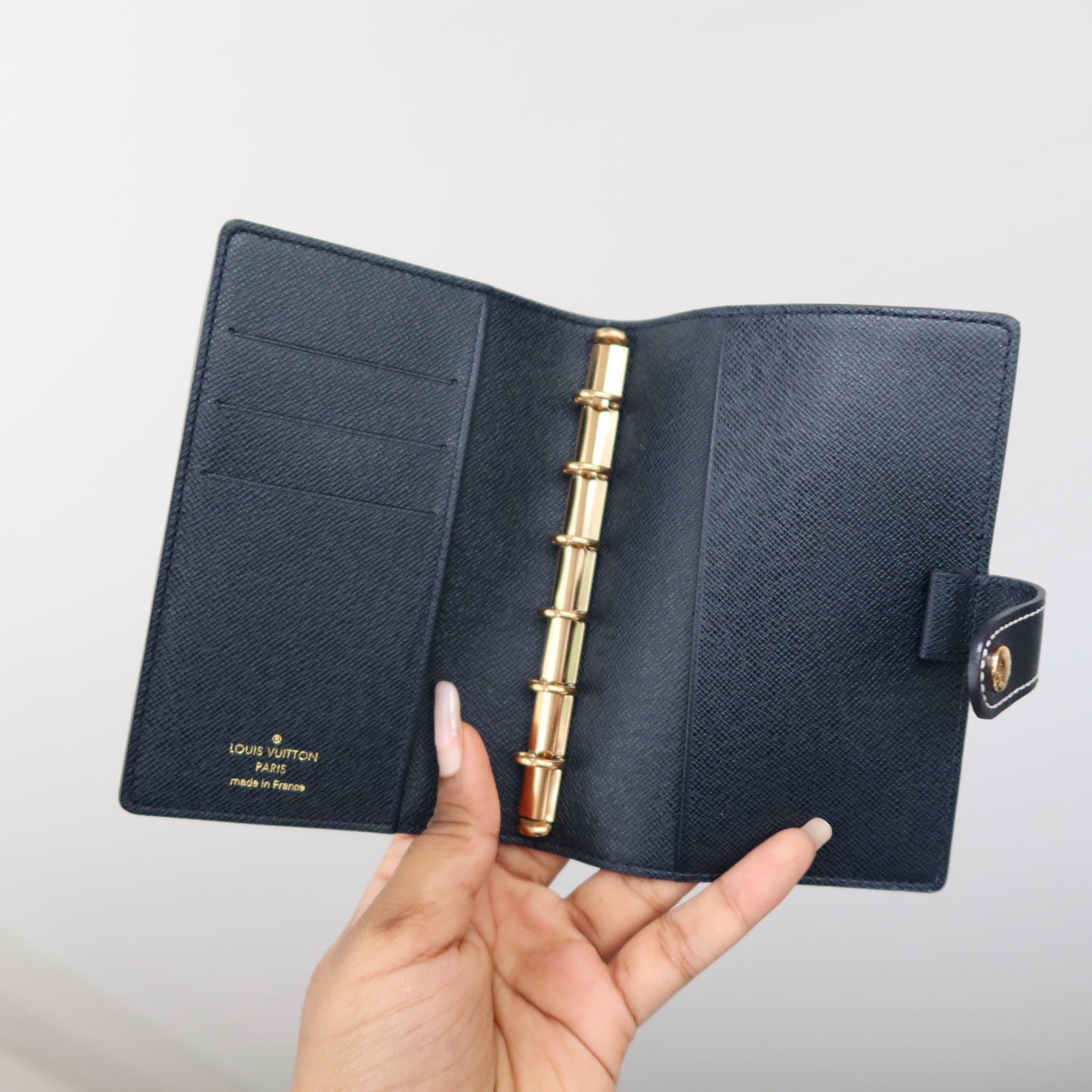LOUIS VUITTON Mini Lin Navy Agenda MM