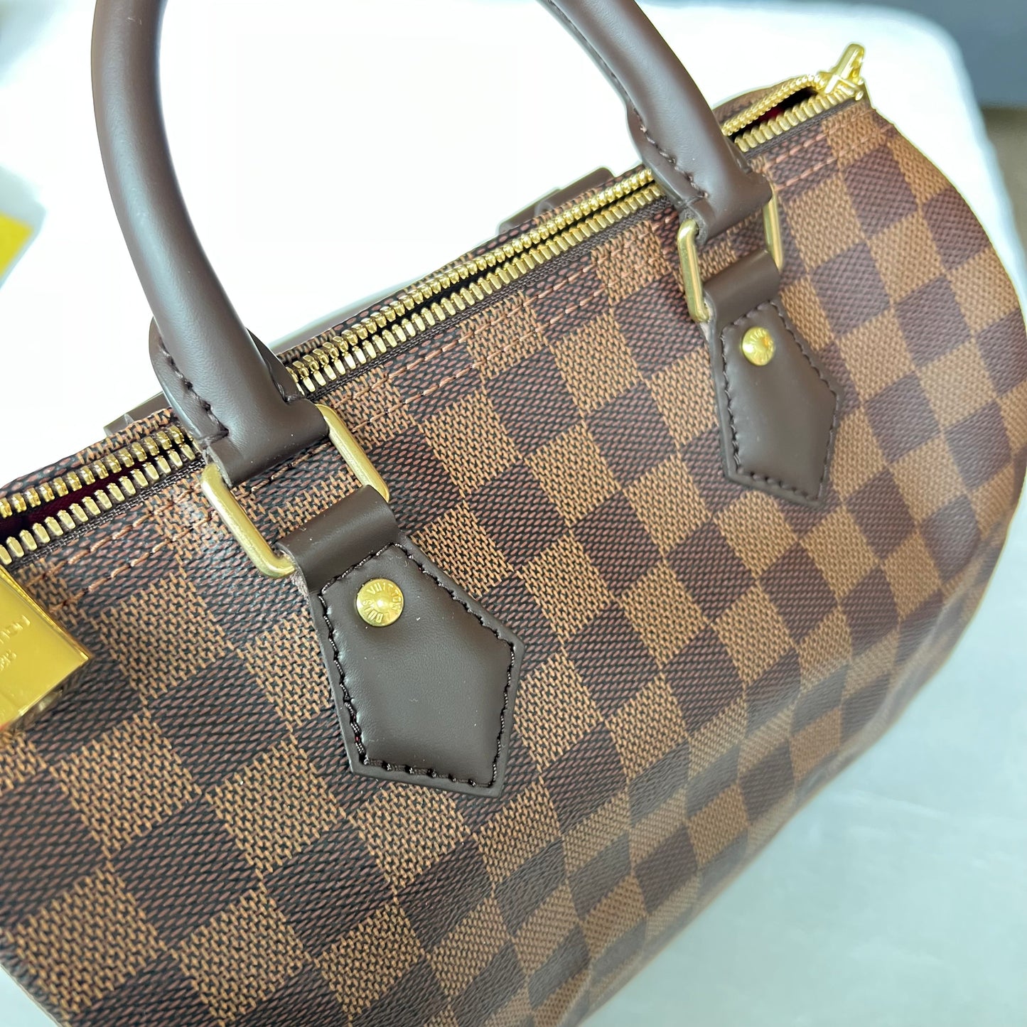 LOUIS VUITTON Damier Ebene Speedy Bandoliere 25