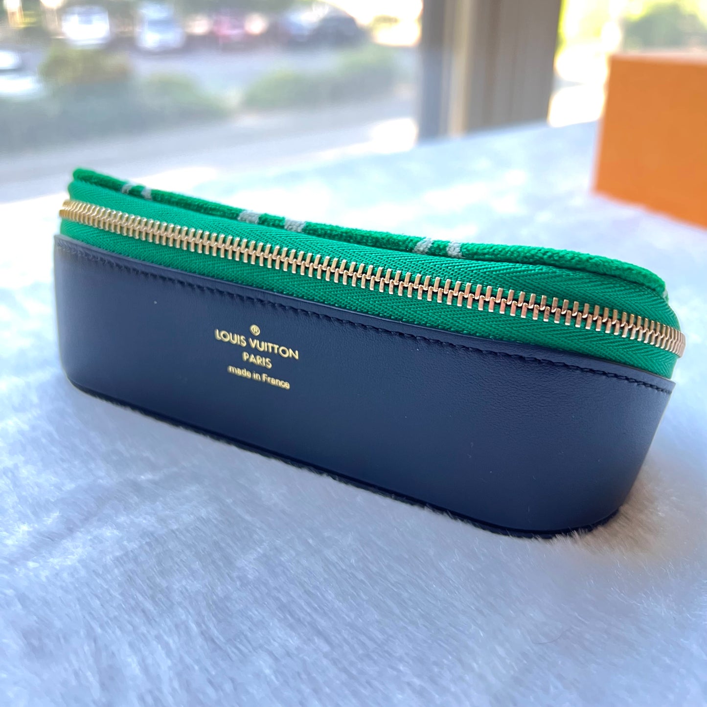 LOUIS VUITTON Match Collection Green Fabric Sunglasses Case GM
