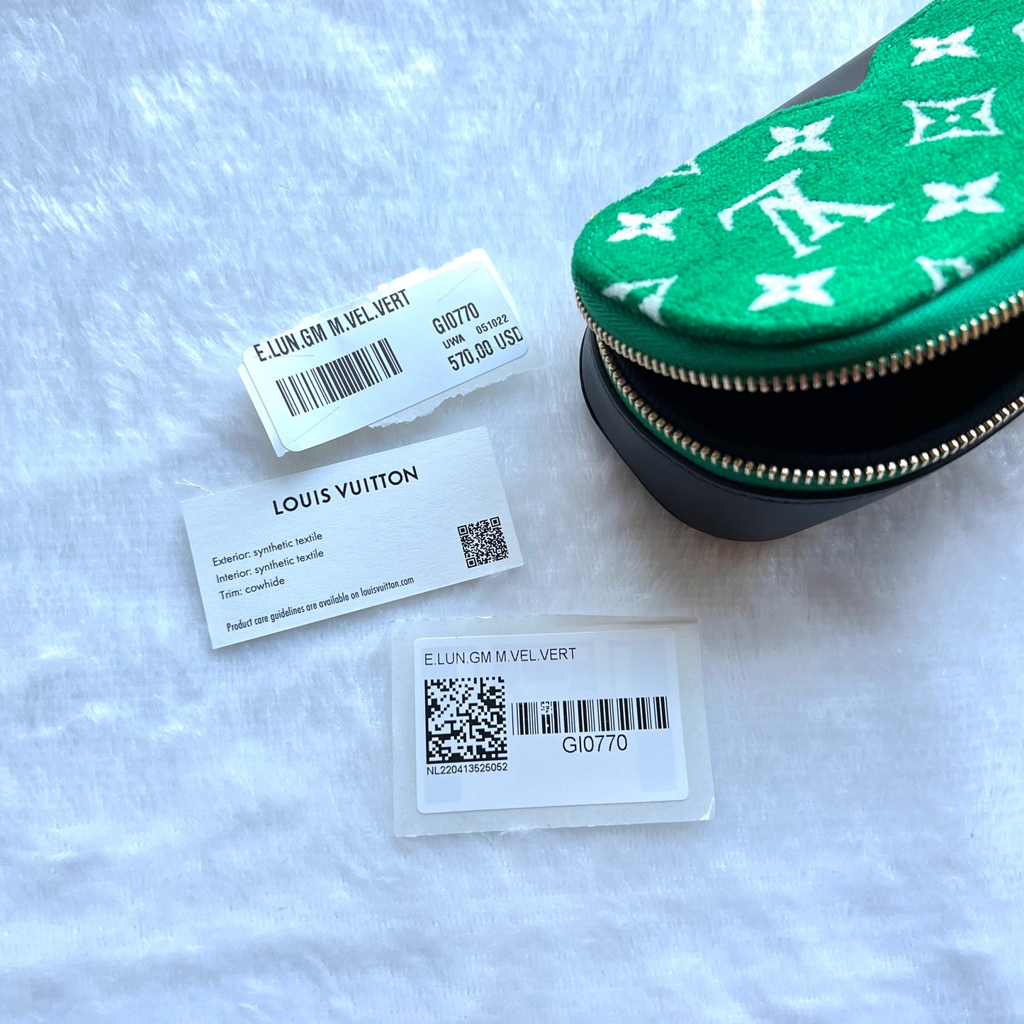 LOUIS VUITTON Match Collection Green Fabric Sunglasses Case GM