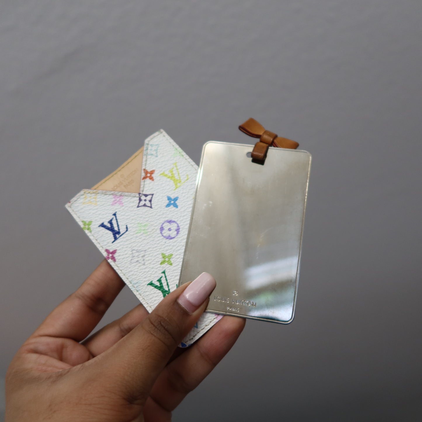 LOUIS VUITTON Murakami White Multicolor Pocket Mirror