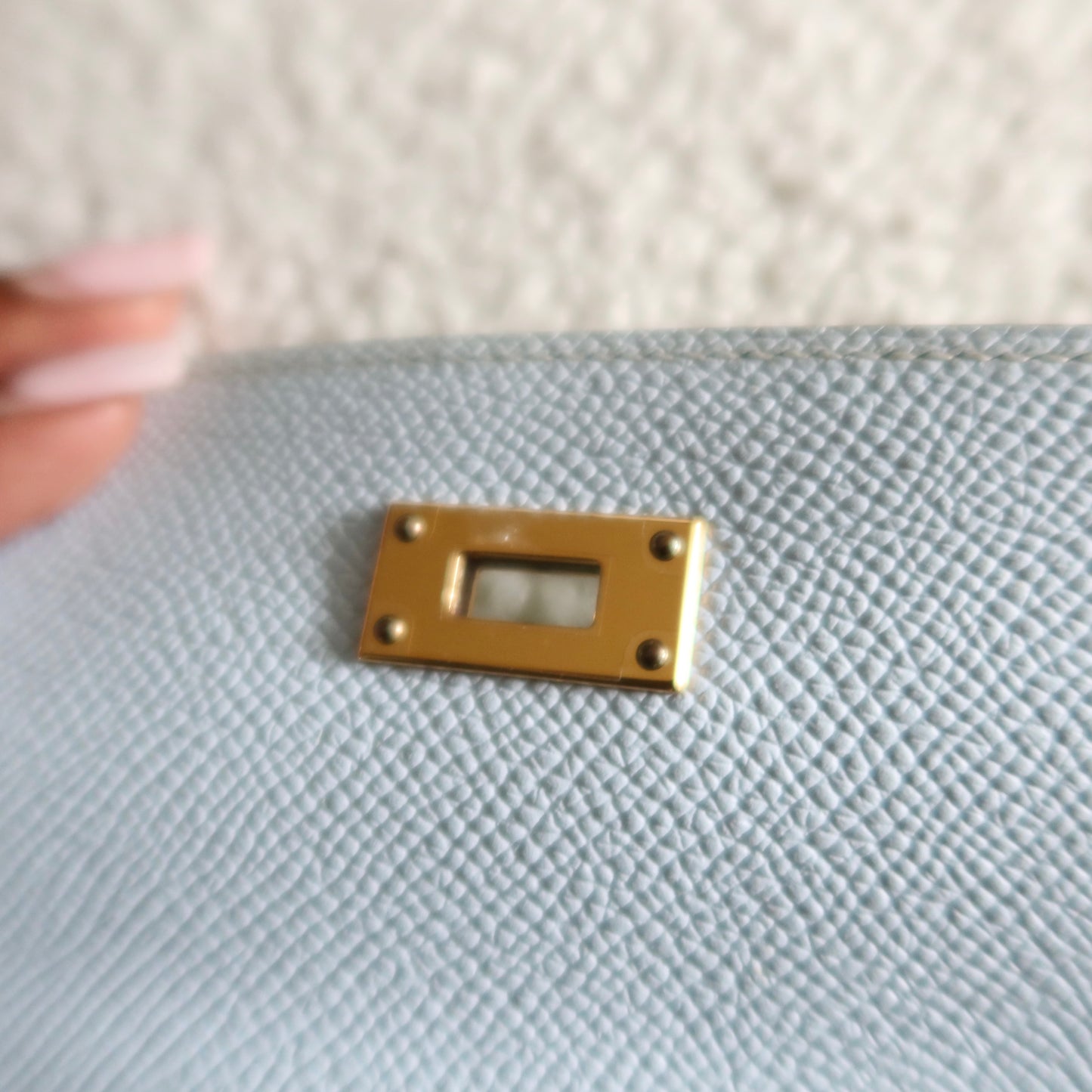 HERMES Kelly To Go Wallet on Strap Epsom Leather Verso Green and Blue GHW