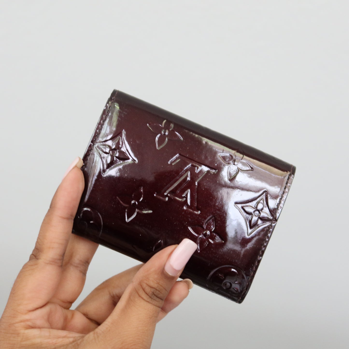LOUIS VUITTON Amarante Vernis Envelope Business Card Holder