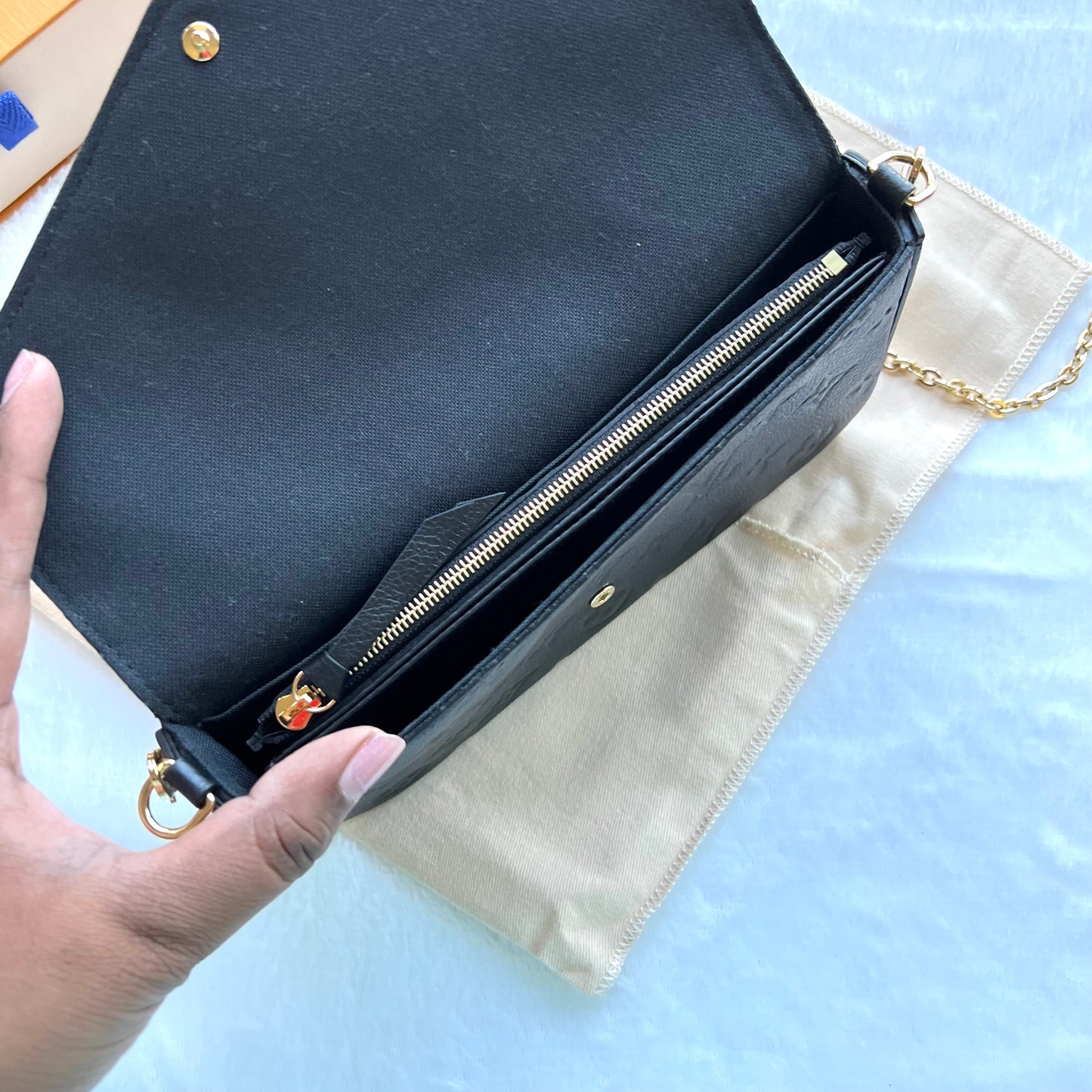LOUIS VUITTON Black Empreinte Felice Pochette