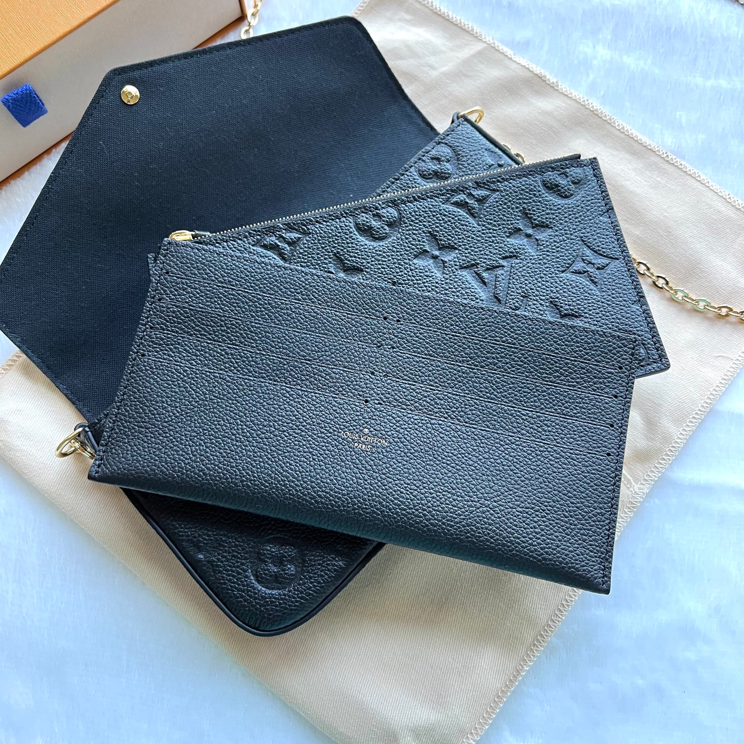 LOUIS VUITTON Black Empreinte Felice Pochette