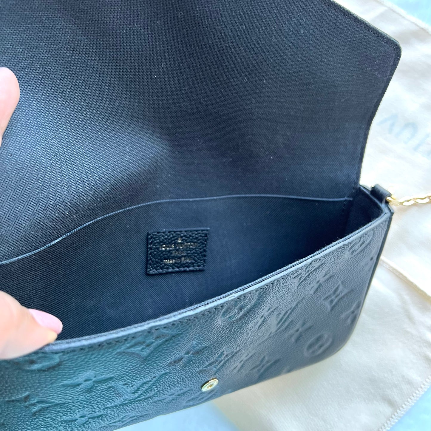 LOUIS VUITTON Black Empreinte Felice Pochette