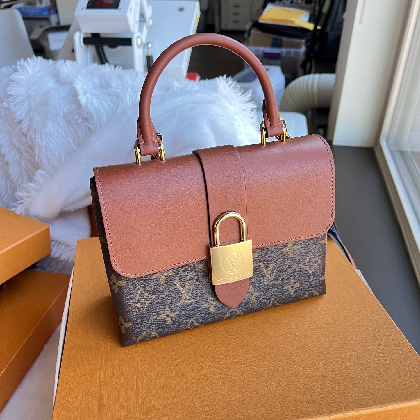 LOUIS VUITTON Locky BB Cognac Crossbody Bag