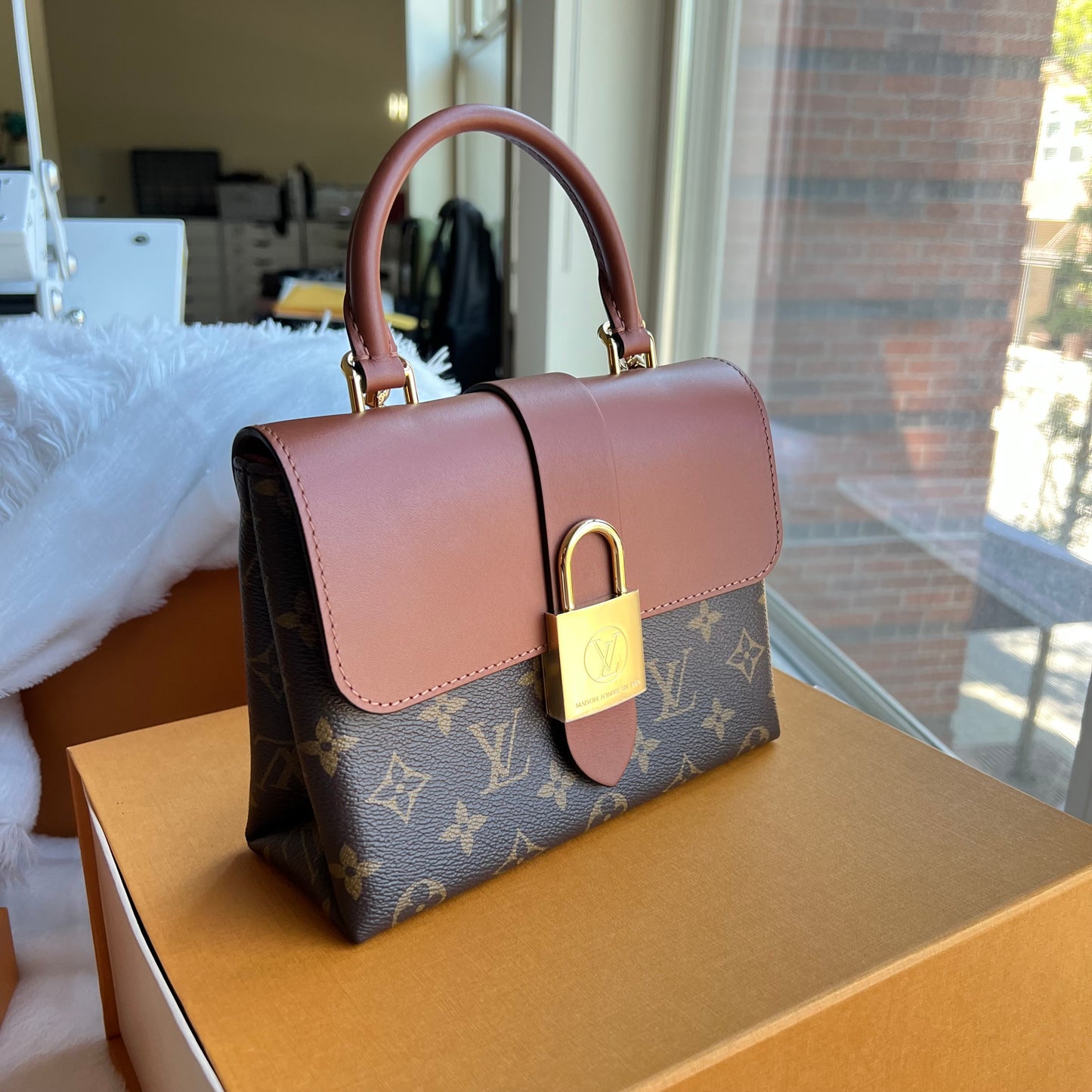 LOUIS VUITTON Locky BB Cognac Crossbody Bag