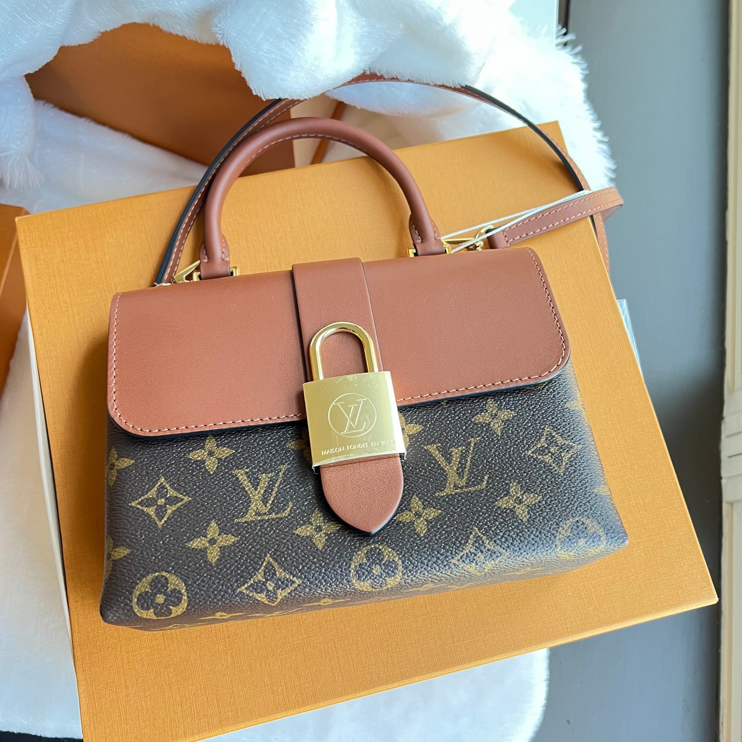 LOUIS VUITTON Locky BB Cognac Crossbody Bag