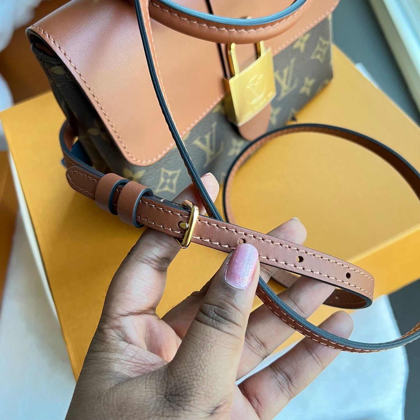 LOUIS VUITTON Locky BB Cognac Crossbody Bag