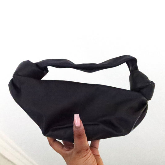 BOTTEGA VENETA Mini Double Knot Bag Black Intrecciato Nappa Leather
