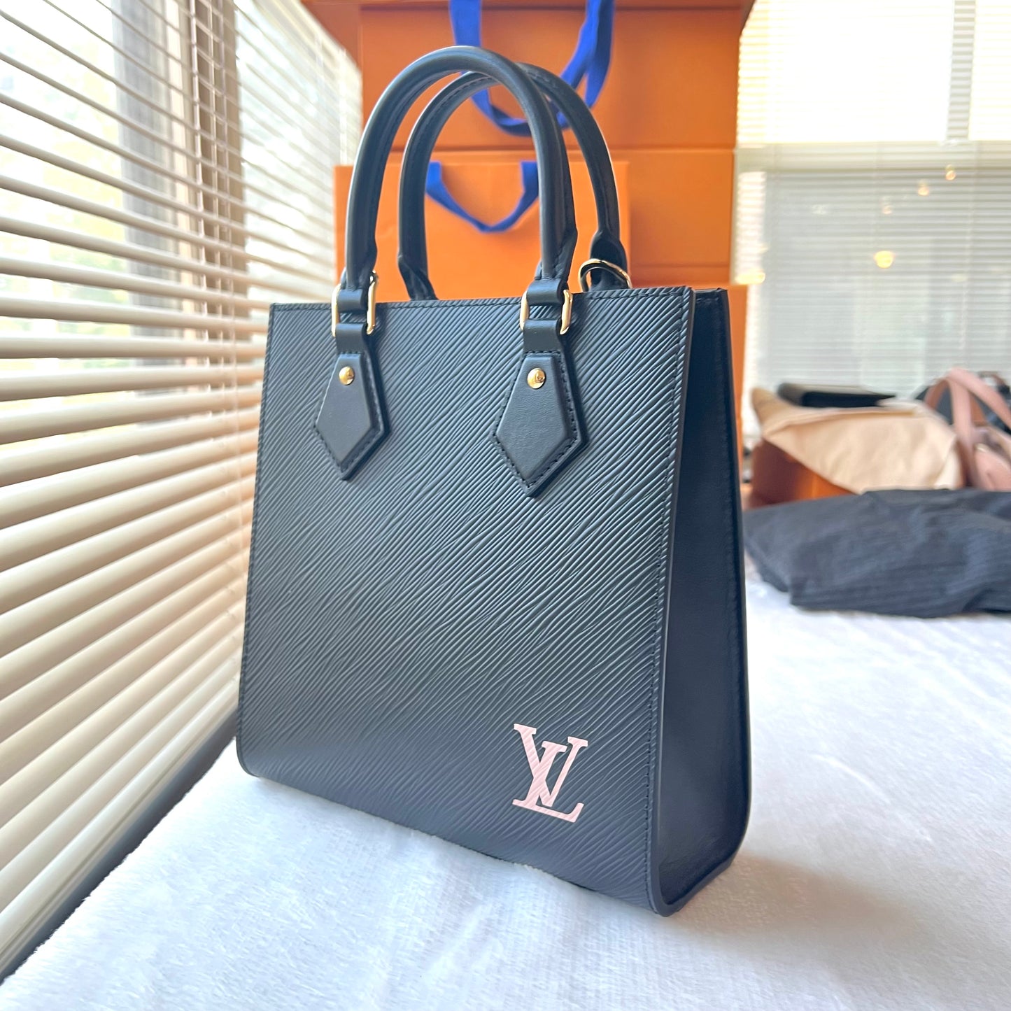 LOUIS VUITTON Black Epi Sac Plat BB