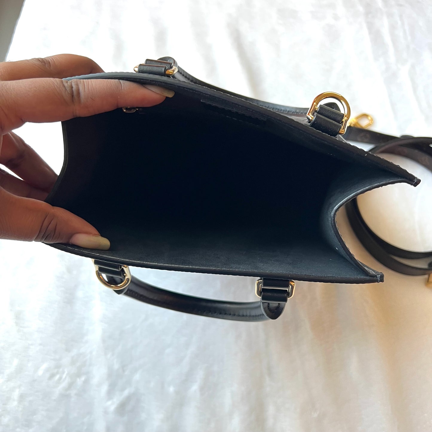 LOUIS VUITTON Black Epi Sac Plat BB