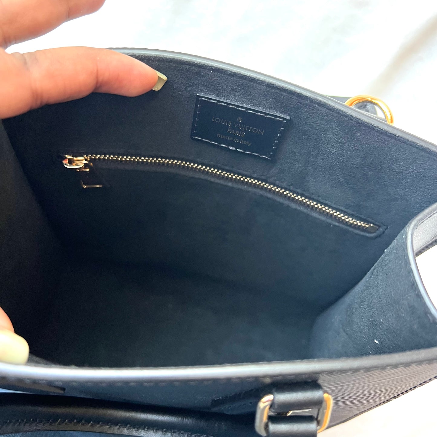 LOUIS VUITTON Black Epi Sac Plat BB