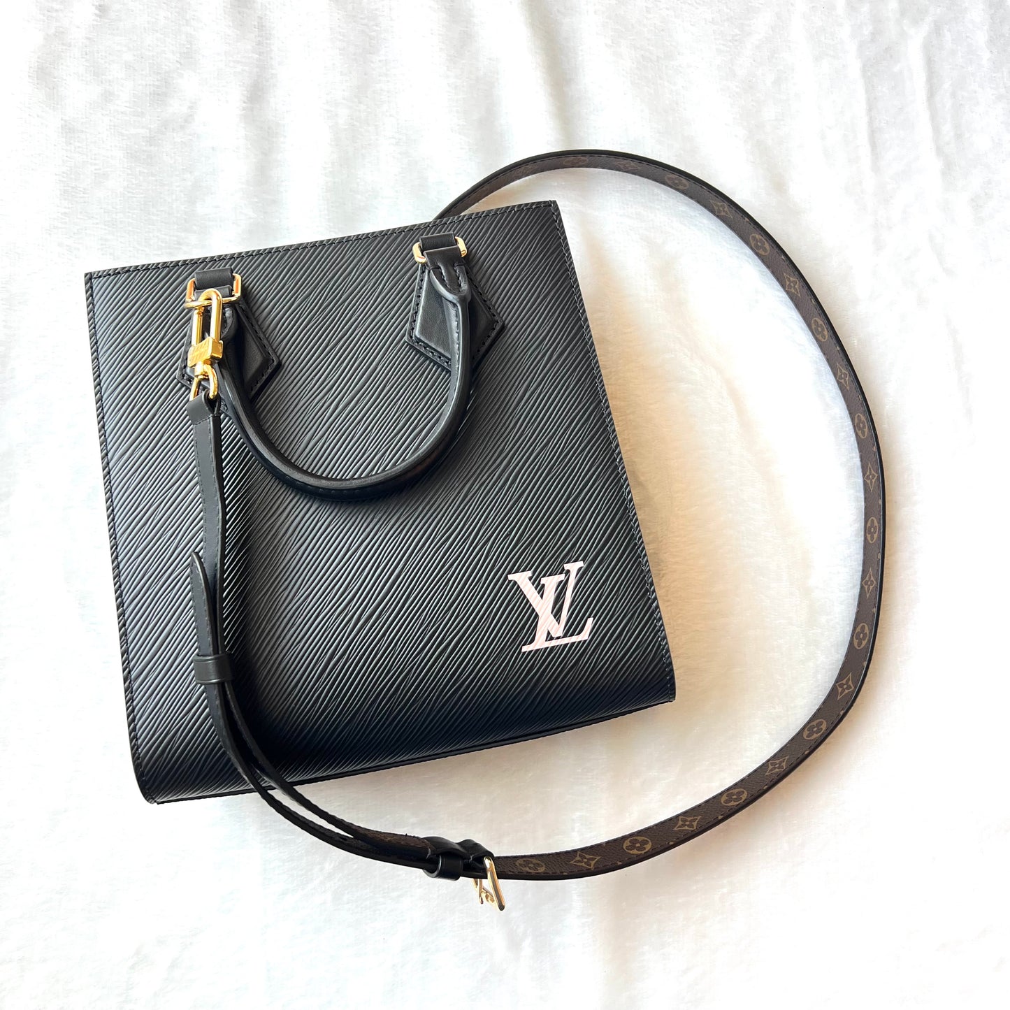 LOUIS VUITTON Black Epi Sac Plat BB