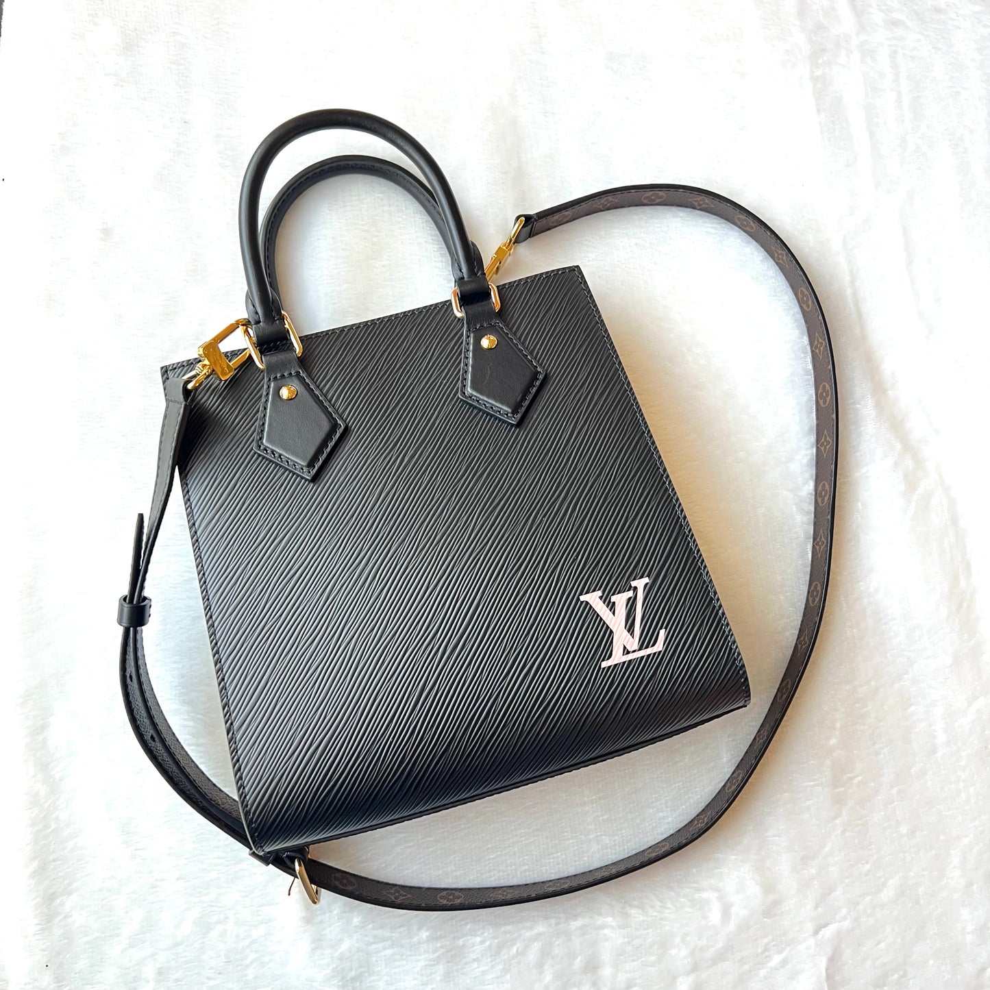 LOUIS VUITTON Black Epi Sac Plat BB