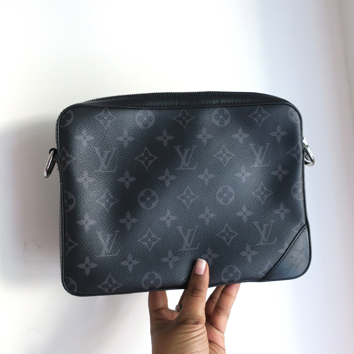 LOUIS VUITTON Monogram Eclipse Trio Large Pochette Only