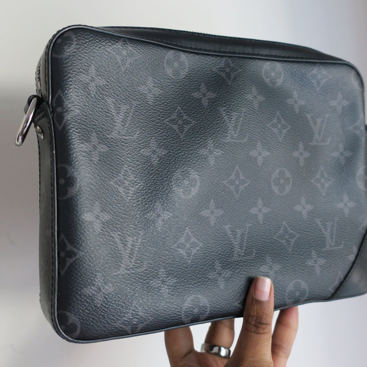 LOUIS VUITTON Monogram Eclipse Trio Large Pochette Only
