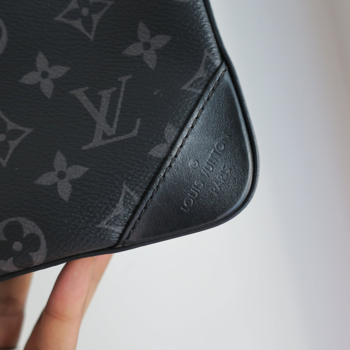 LOUIS VUITTON Monogram Eclipse Trio Large Pochette Only