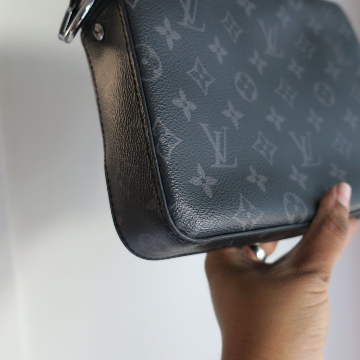 LOUIS VUITTON Monogram Eclipse Trio Large Pochette Only