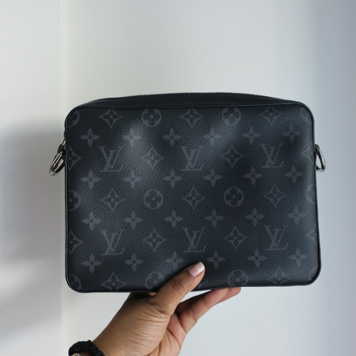 LOUIS VUITTON Monogram Eclipse Trio Large Pochette Only