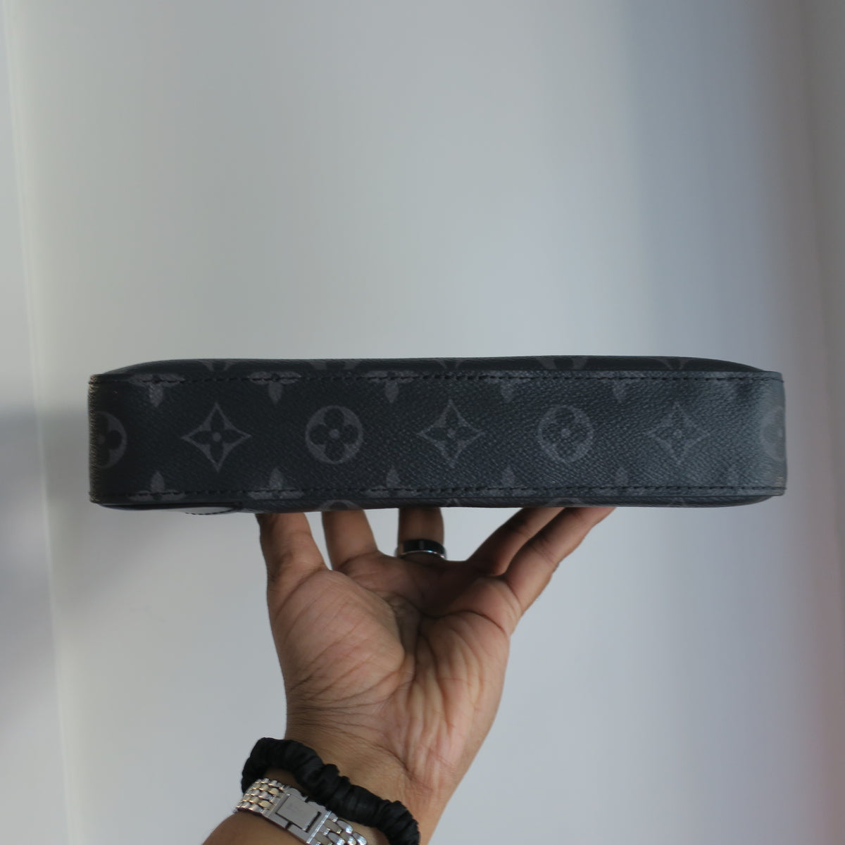 LOUIS VUITTON Monogram Eclipse Trio Large Pochette Only