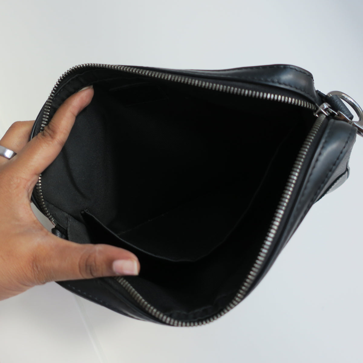 LOUIS VUITTON Monogram Eclipse Trio Large Pochette Only