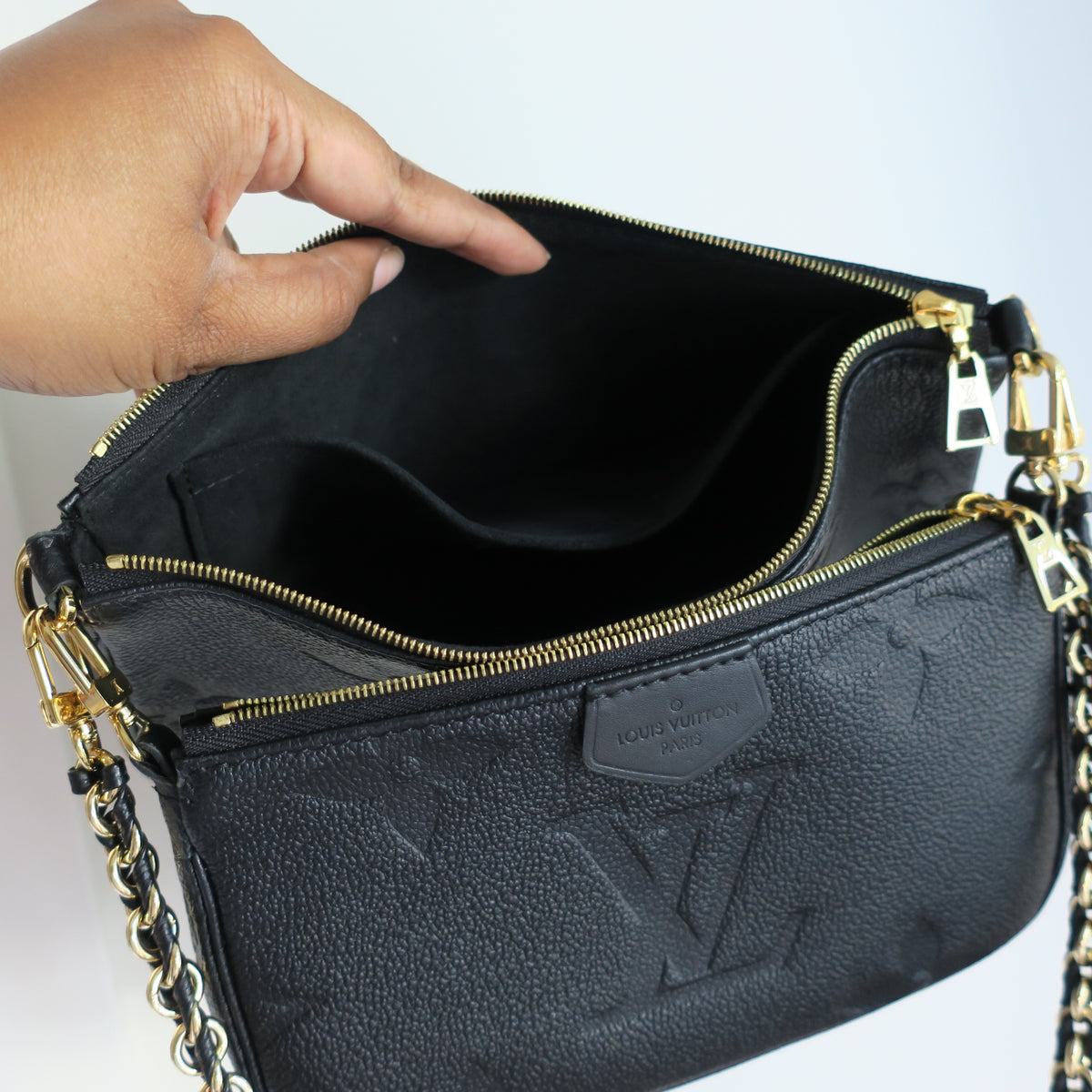LOUIS VUITTON Black Empreinte Multi Pochette Accessoires