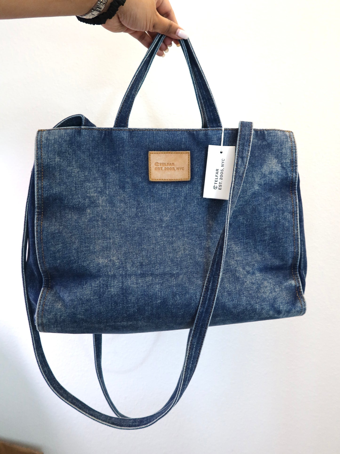TELFAR Medium Blue Denim Tote Bag