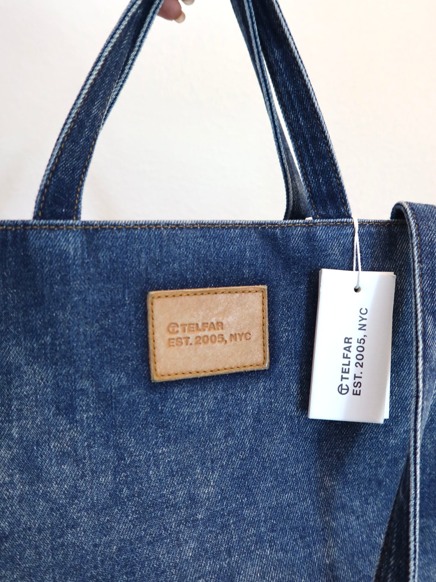 TELFAR Medium Blue Denim Tote Bag