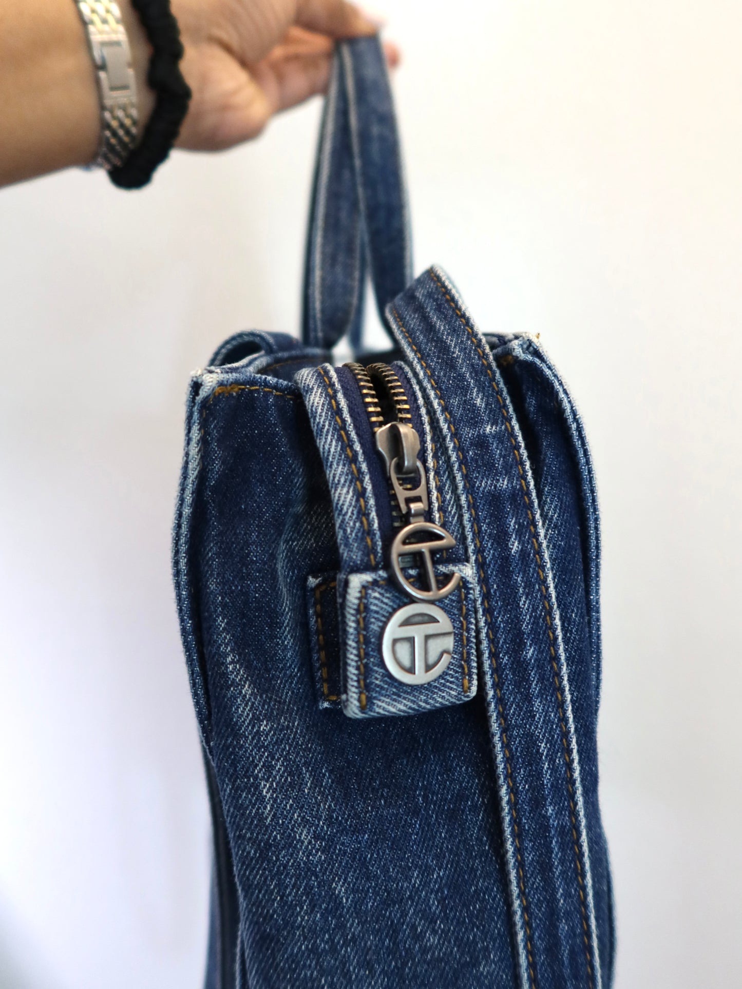 TELFAR Medium Blue Denim Tote Bag