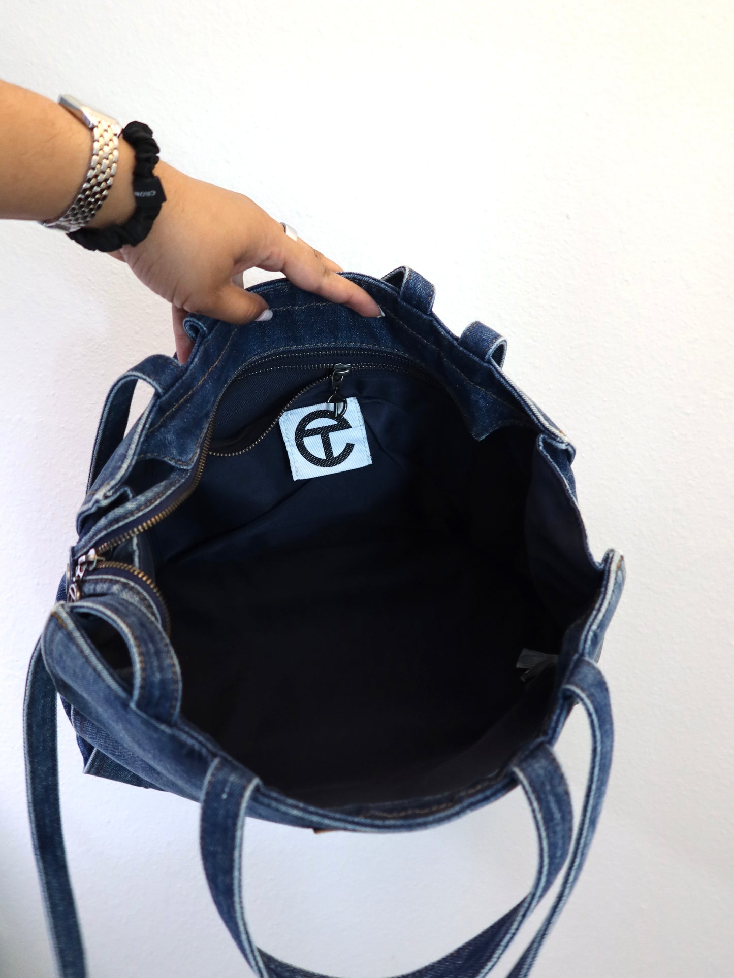 TELFAR Medium Blue Denim Tote Bag