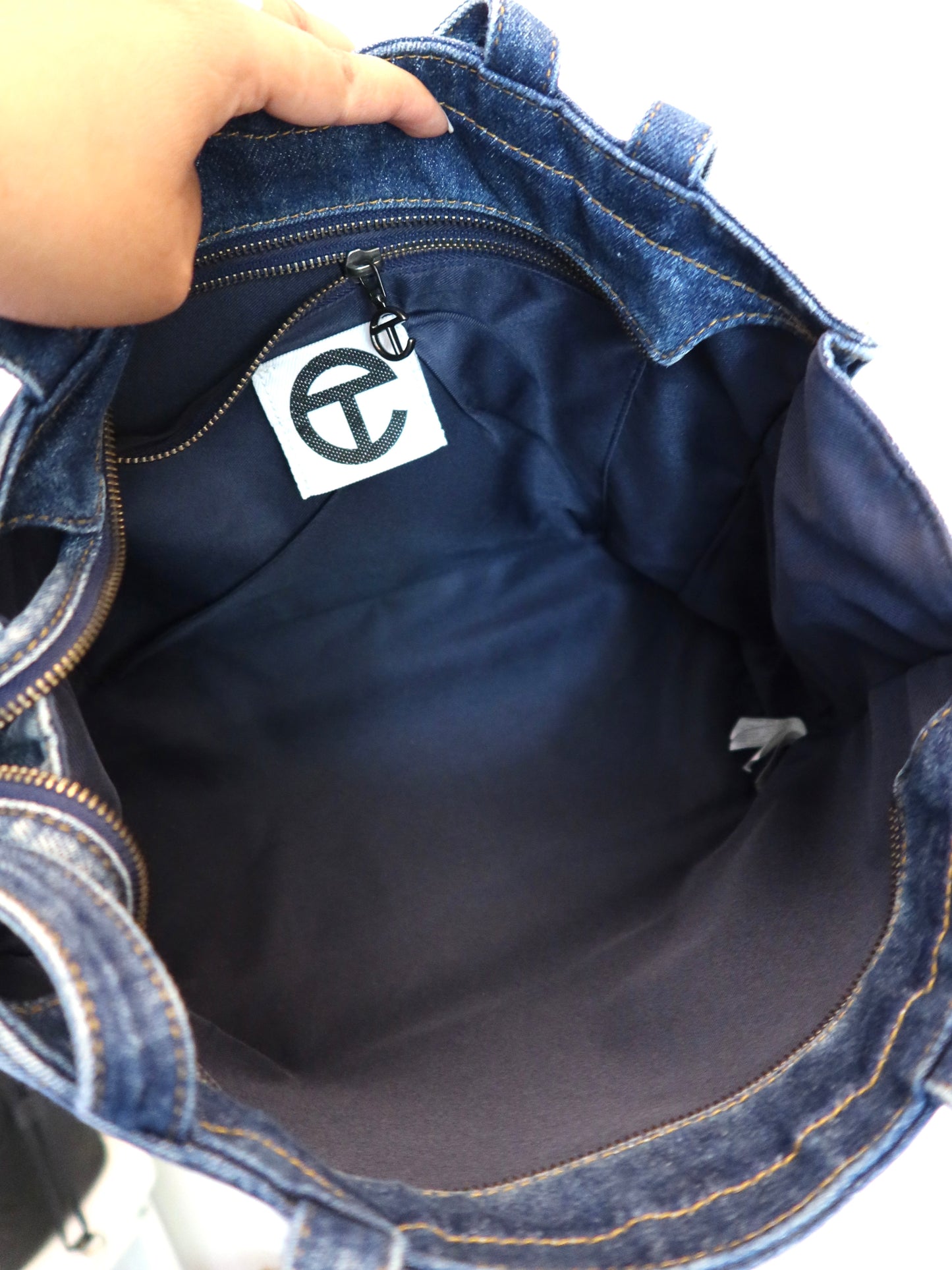 TELFAR Medium Blue Denim Tote Bag