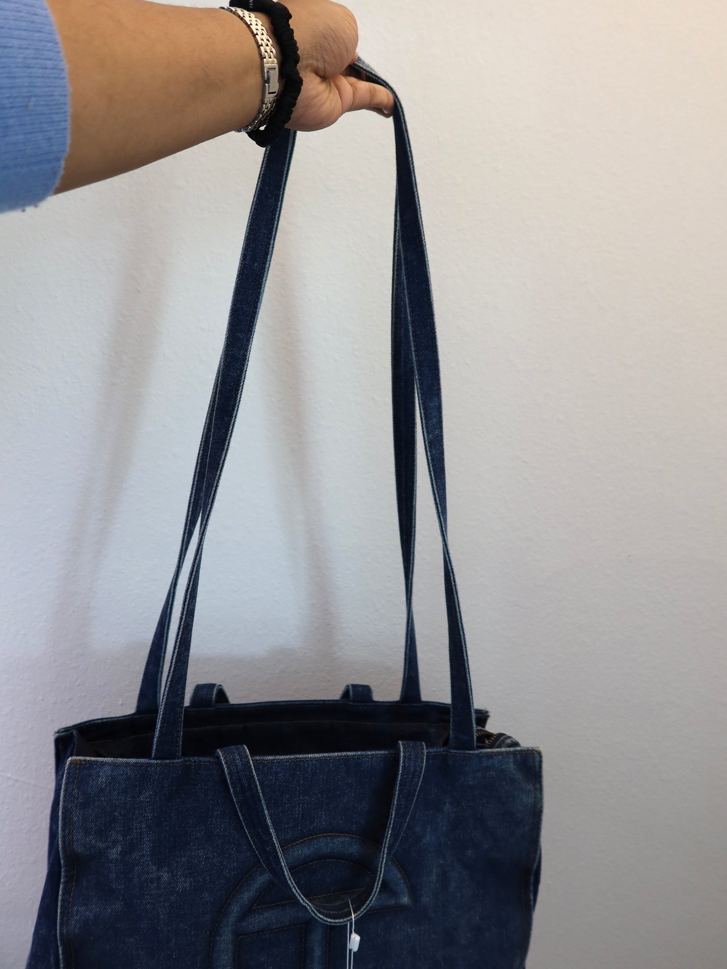 TELFAR Medium Blue Denim Tote Bag