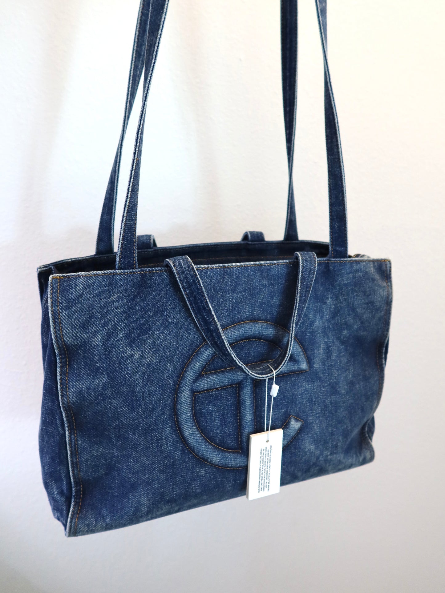 TELFAR Medium Blue Denim Tote Bag
