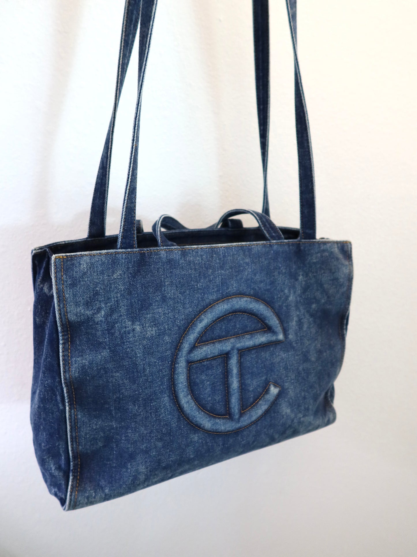 TELFAR Medium Blue Denim Tote Bag