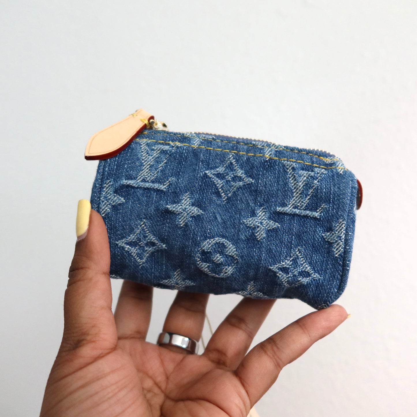 LOUIS VUITTON Blue Denim Trousse Speedy