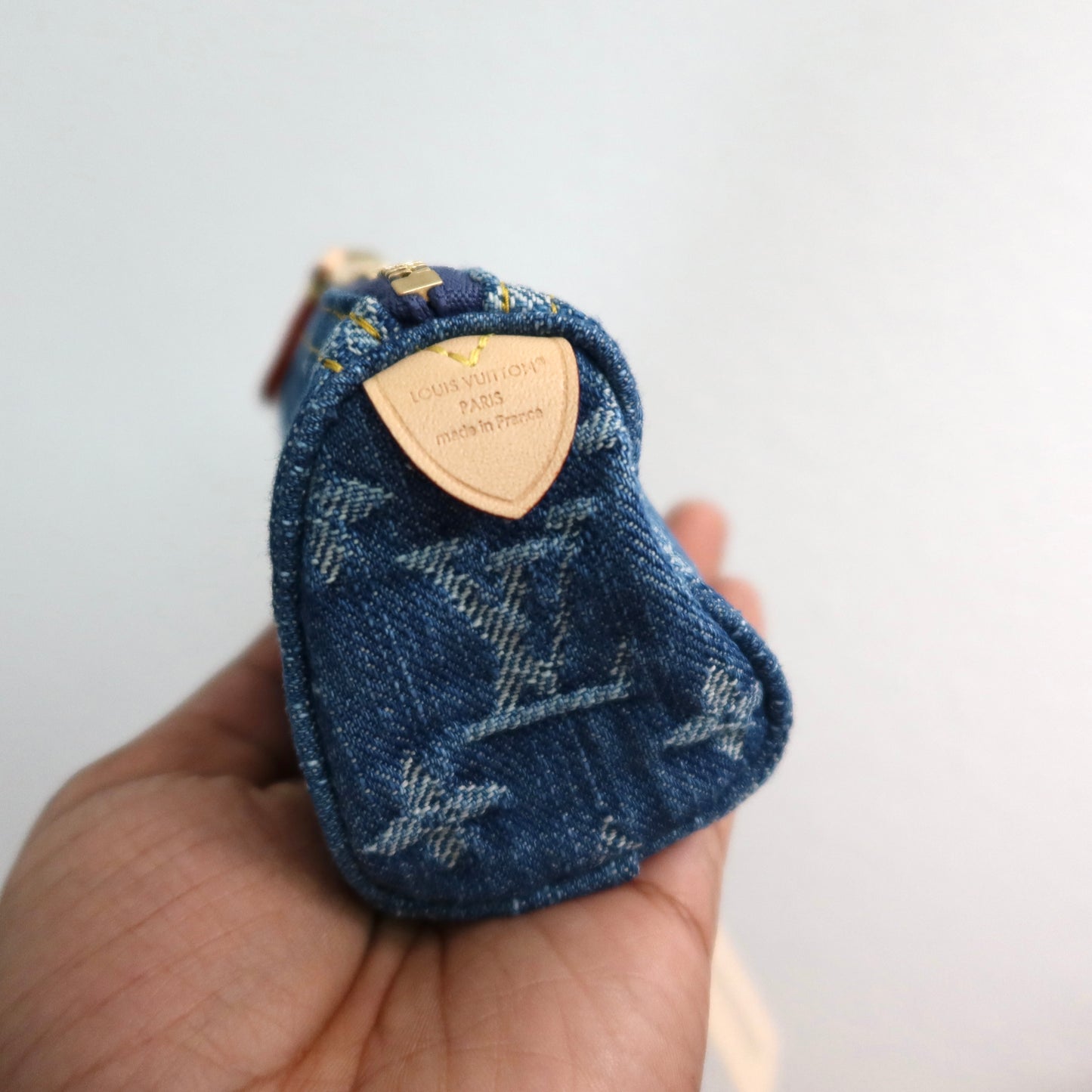 LOUIS VUITTON Blue Denim Trousse Speedy