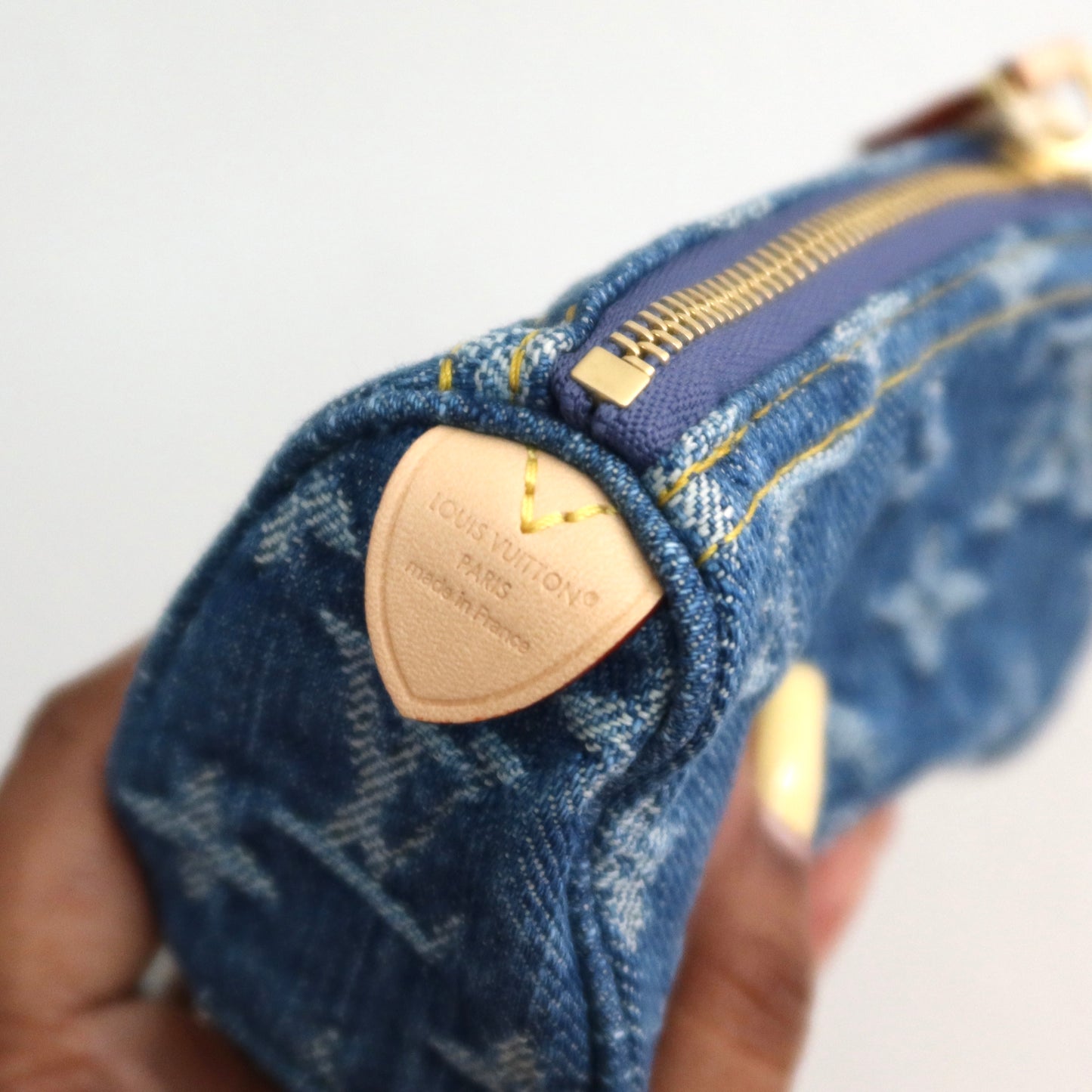 LOUIS VUITTON Blue Denim Trousse Speedy